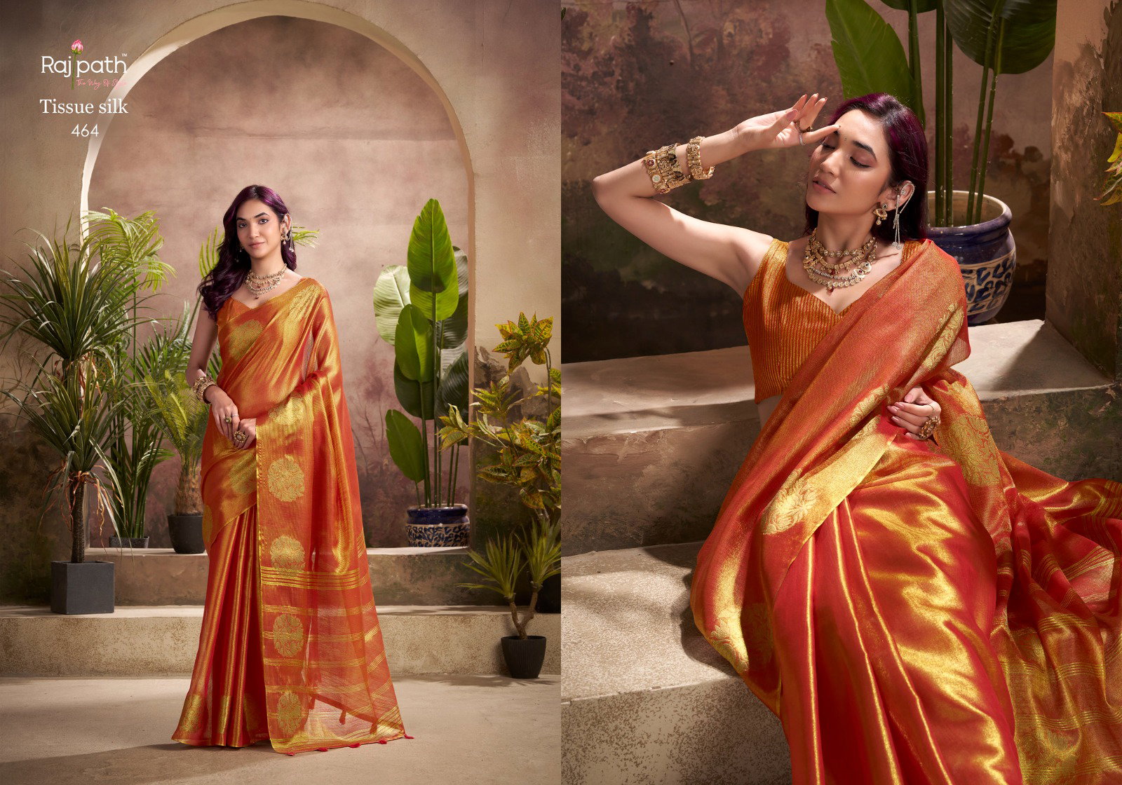 Rajpath Kiri Silk Tissue Woven Butta Saree Collection 