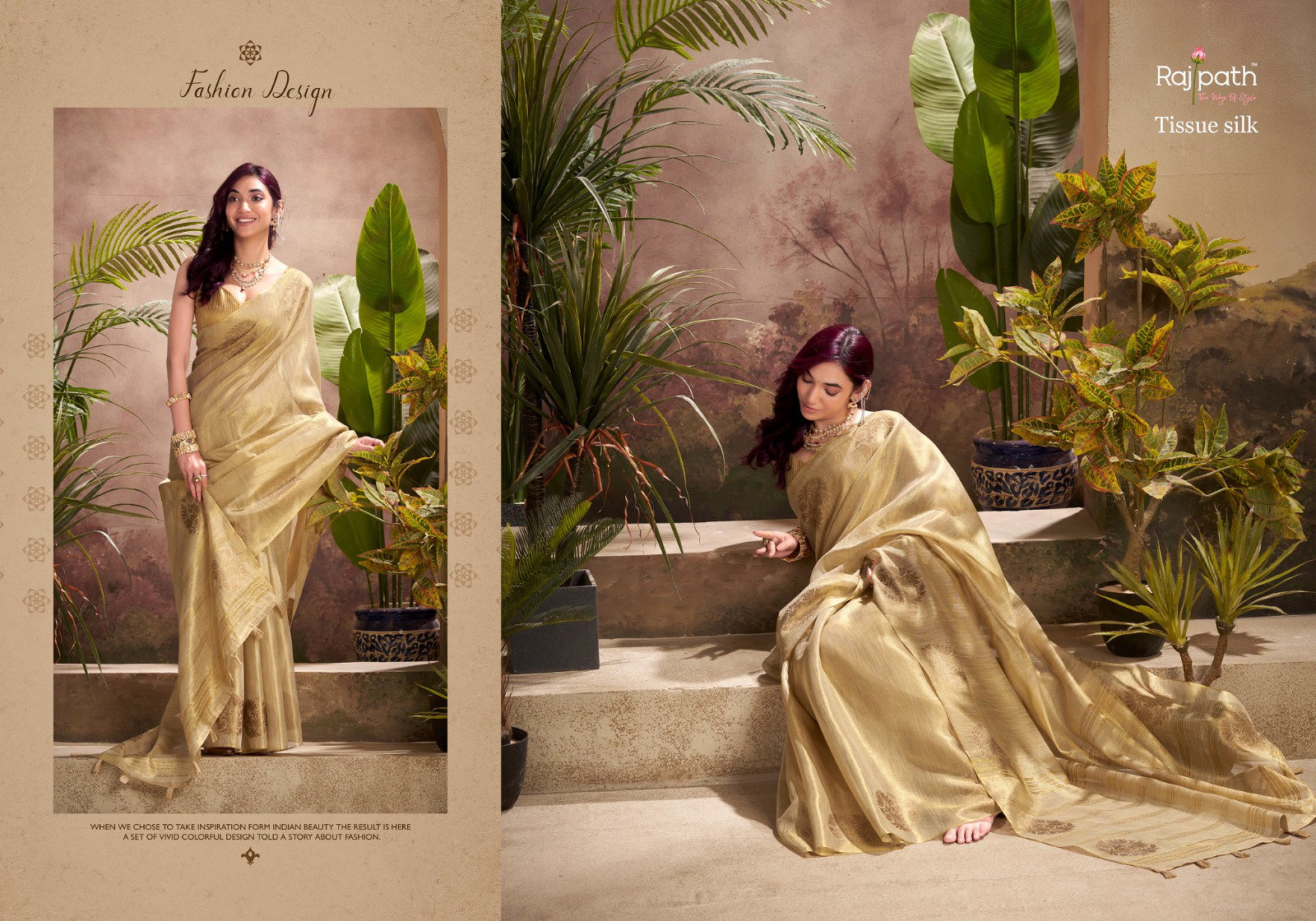 Rajpath Kiri Silk Tissue Woven Butta Saree Collection 