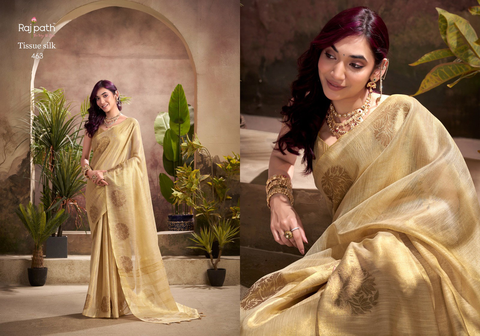 Rajpath Kiri Silk Tissue Woven Butta Saree Collection 