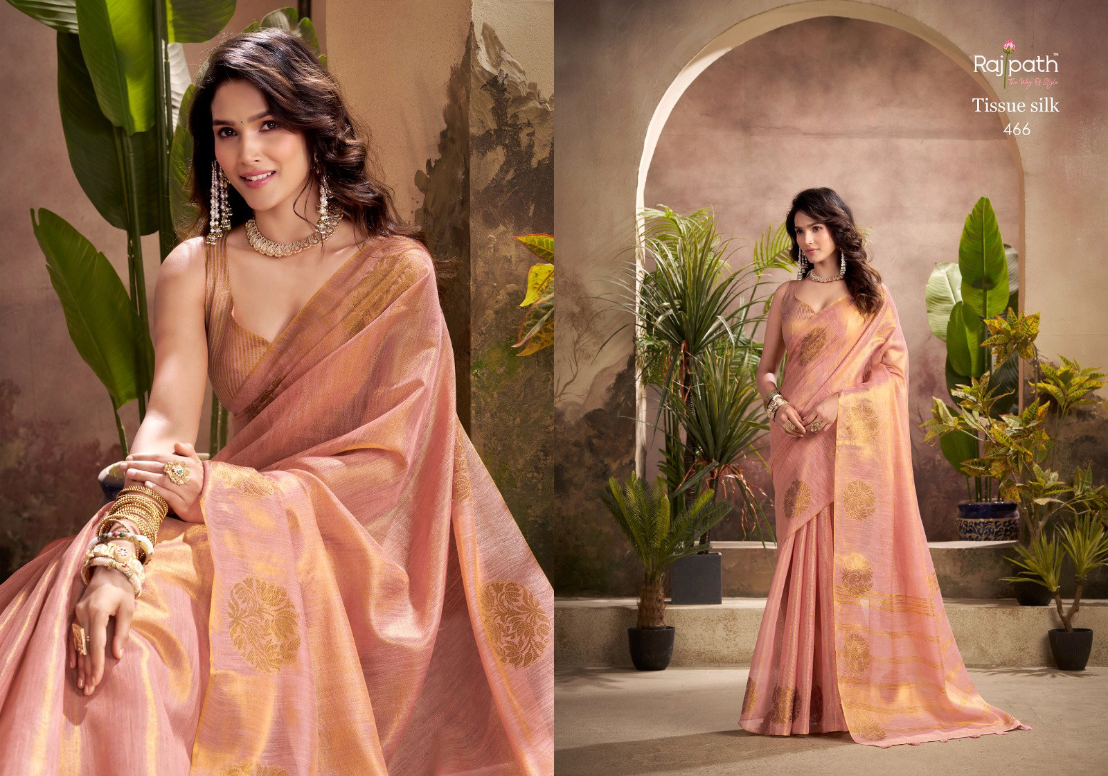 Rajpath Kiri Silk Tissue Woven Butta Saree Collection 