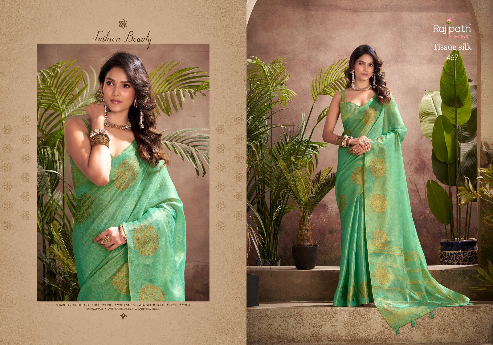 Rajpath Kiri Silk Tissue Woven Butta Saree Collection 