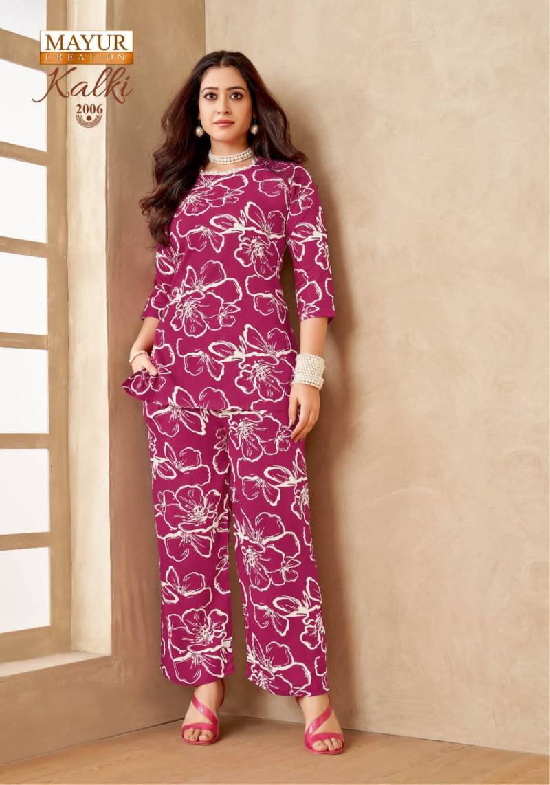 Mayur Kalki Vol 2 Rayon Printed Casual Wear Cord Set Collection