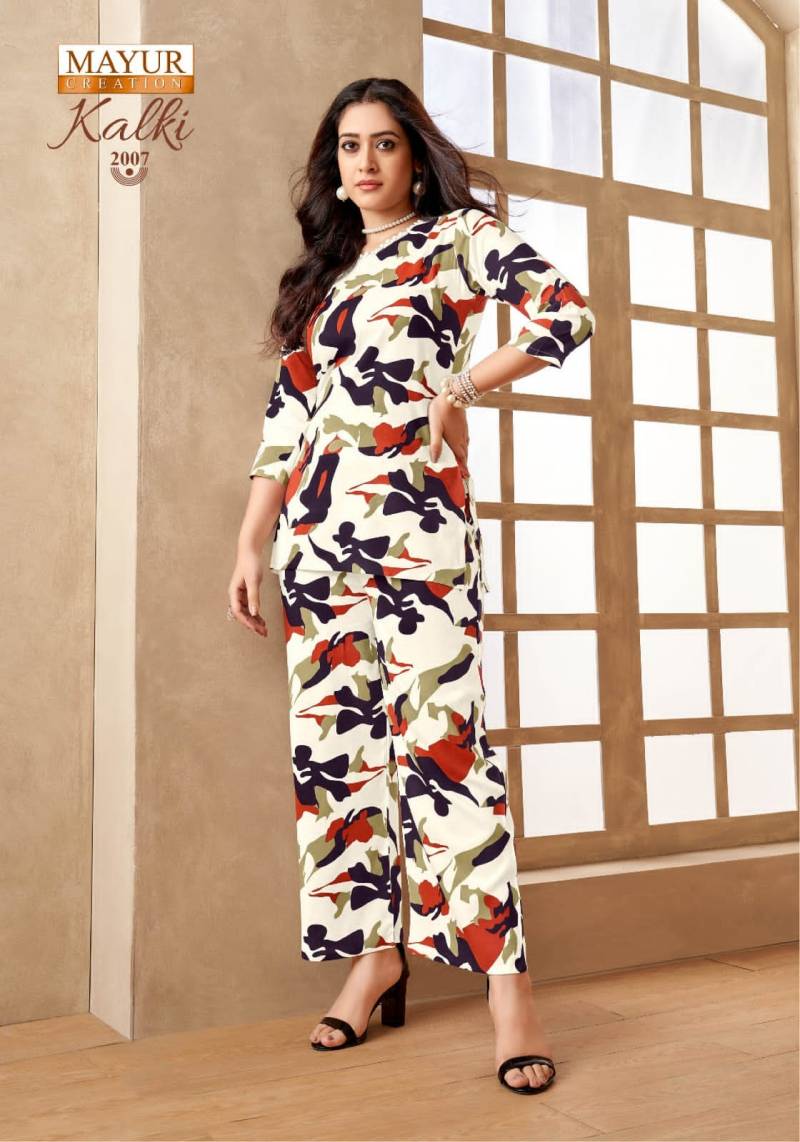 Mayur Kalki Vol 2 Rayon Printed Casual Wear Cord Set Collection