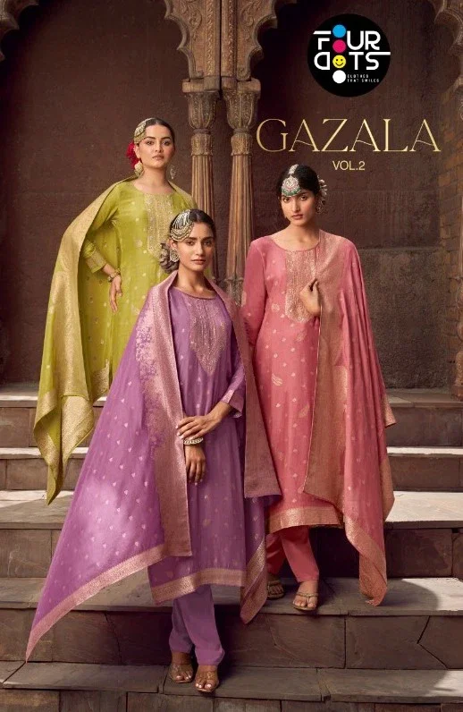 Four Dots Gazala Vol 2 Viscose Maslin Dress Material Collection