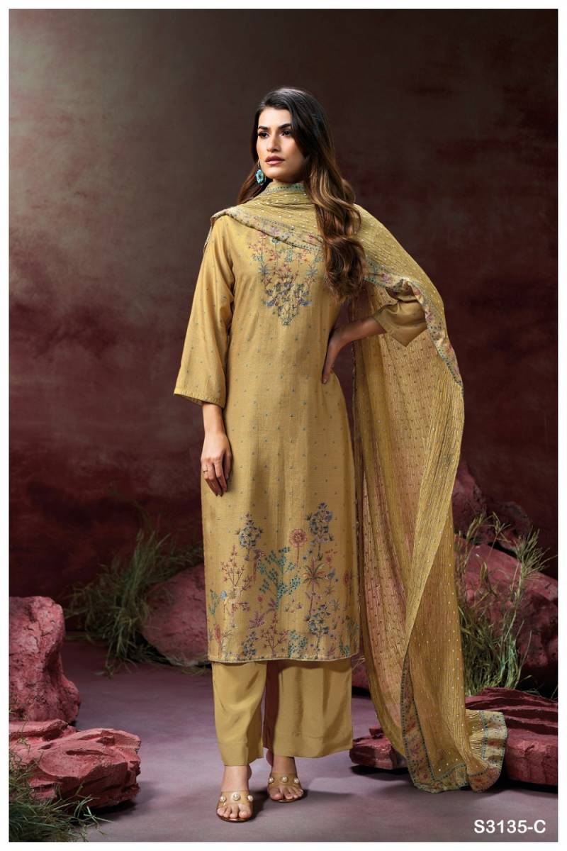 Gnaga Berkley Bemberg Silk Salwar Suits Collection