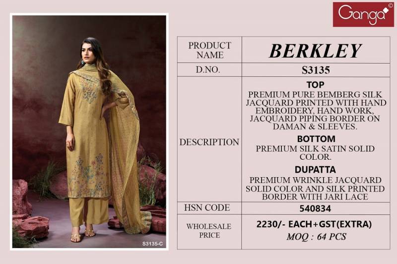 Gnaga Berkley Bemberg Silk Salwar Suits Collection