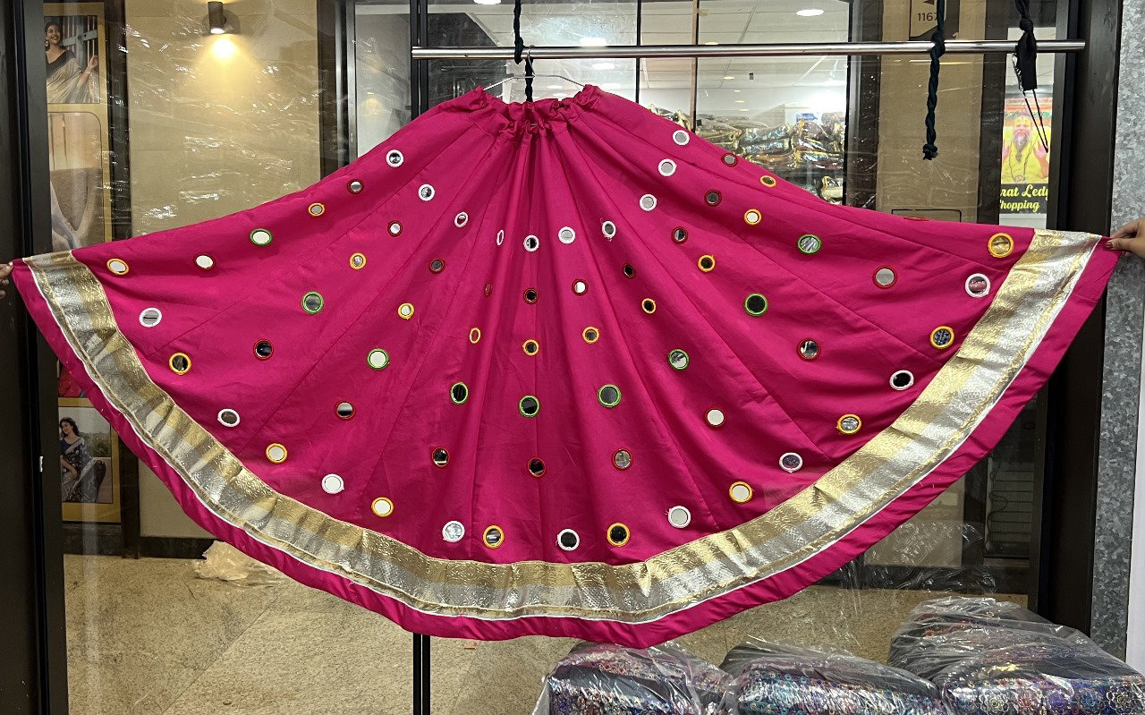 Aawiya Saiyaara Roman Silk Gota And Mirror Work Lehenga
