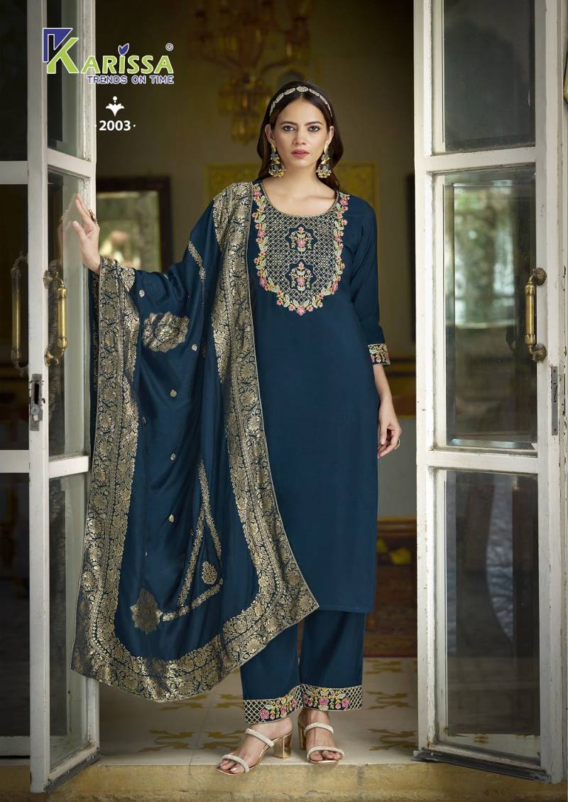 Karissa Roshani Vol 2 Viscose Roman Silk Readymade Collection