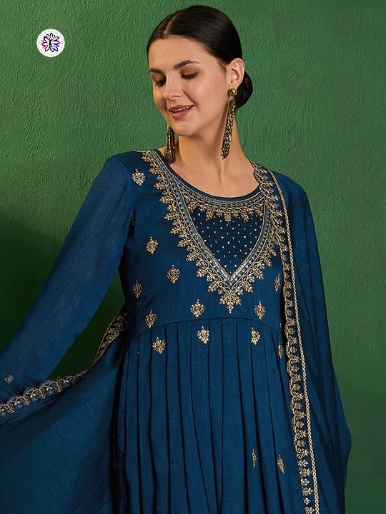 Lekha KL 256 Vichitra Silk Embroidery Kurti Bottom With Dupatta