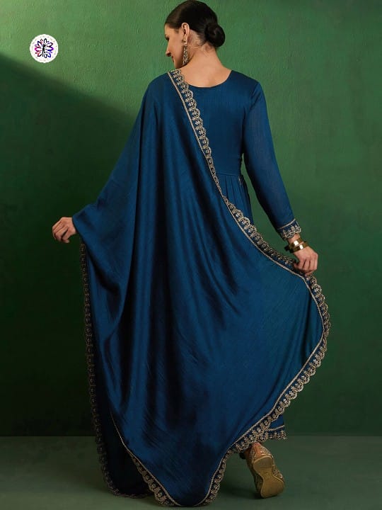 Lekha KL 256 Vichitra Silk Embroidery Kurti Bottom With Dupatta