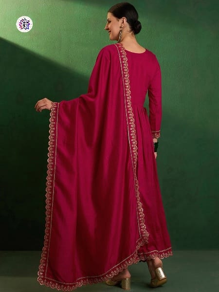 Lekha KL 256 Vichitra Silk Embroidery Kurti Bottom With Dupatta