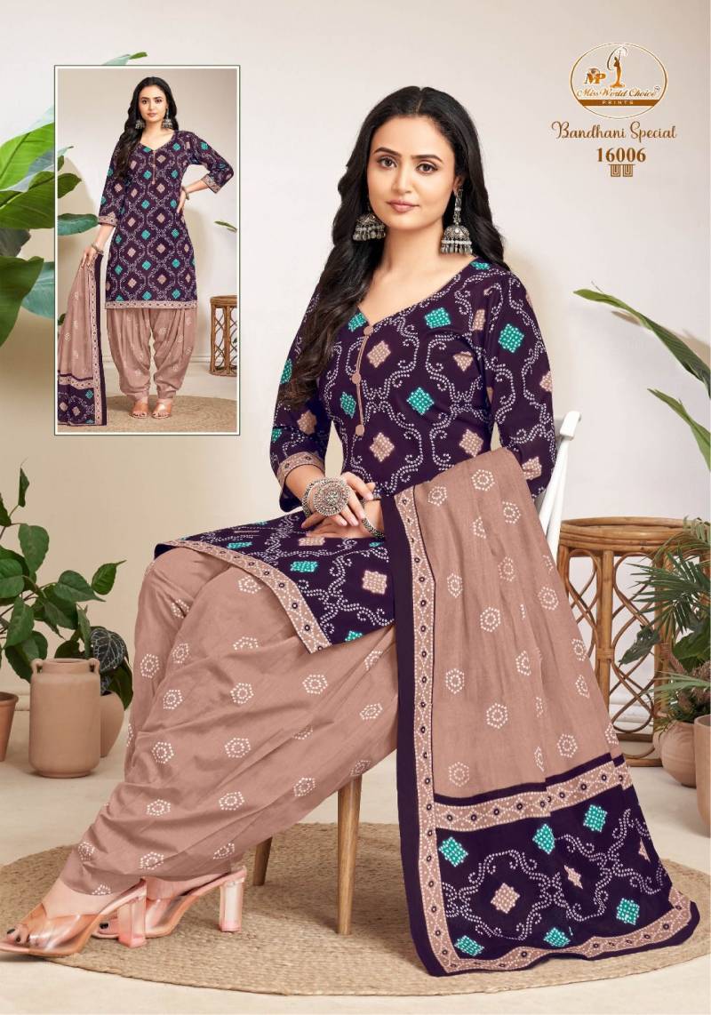 Miss World Bandhani Special Vol 16 Ready Made Patiyala Dress