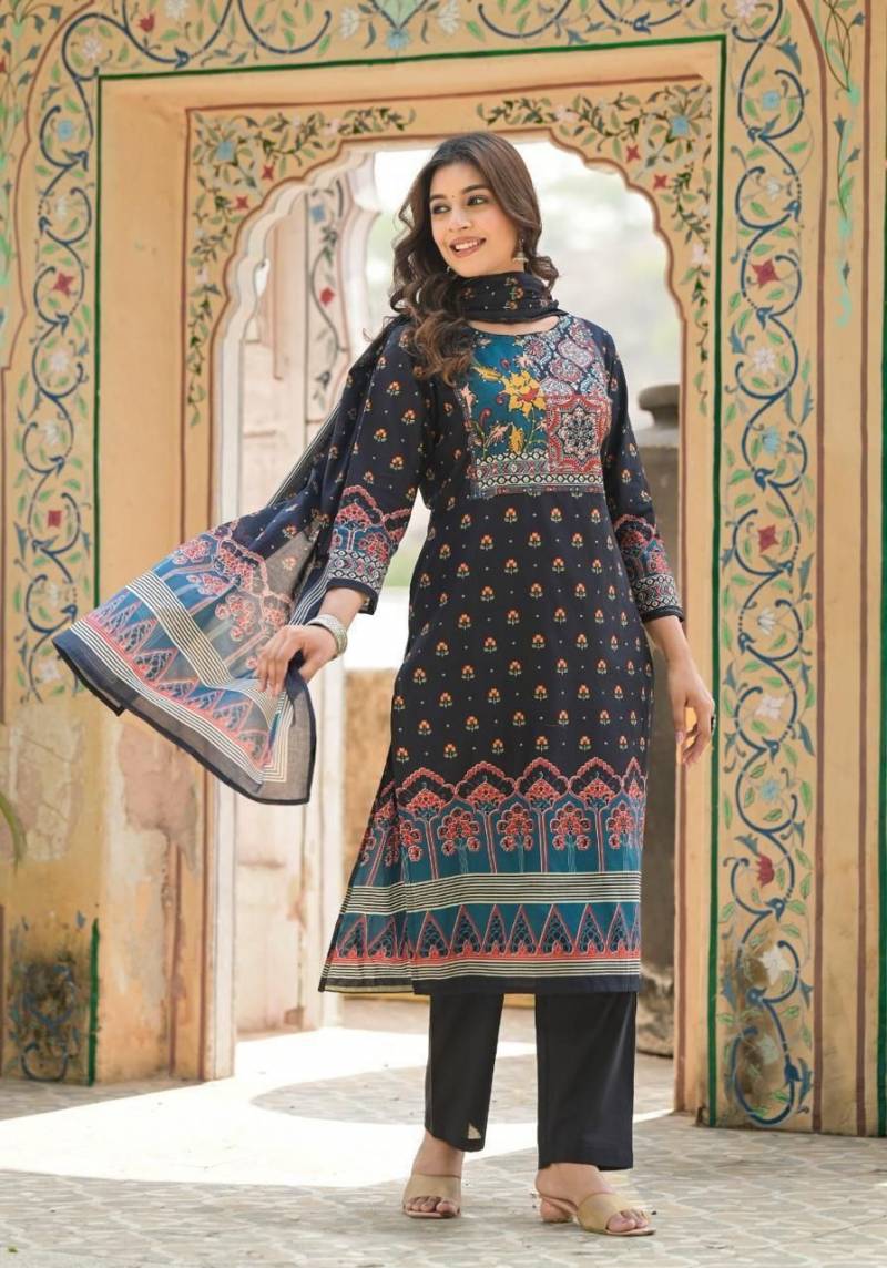 Naisha K 214 Cotton Printed Kurti Bottom With Dupatta Collection