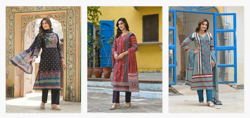 Naisha K 214 Cotton Printed Kurti Bottom With Dupatta Collection