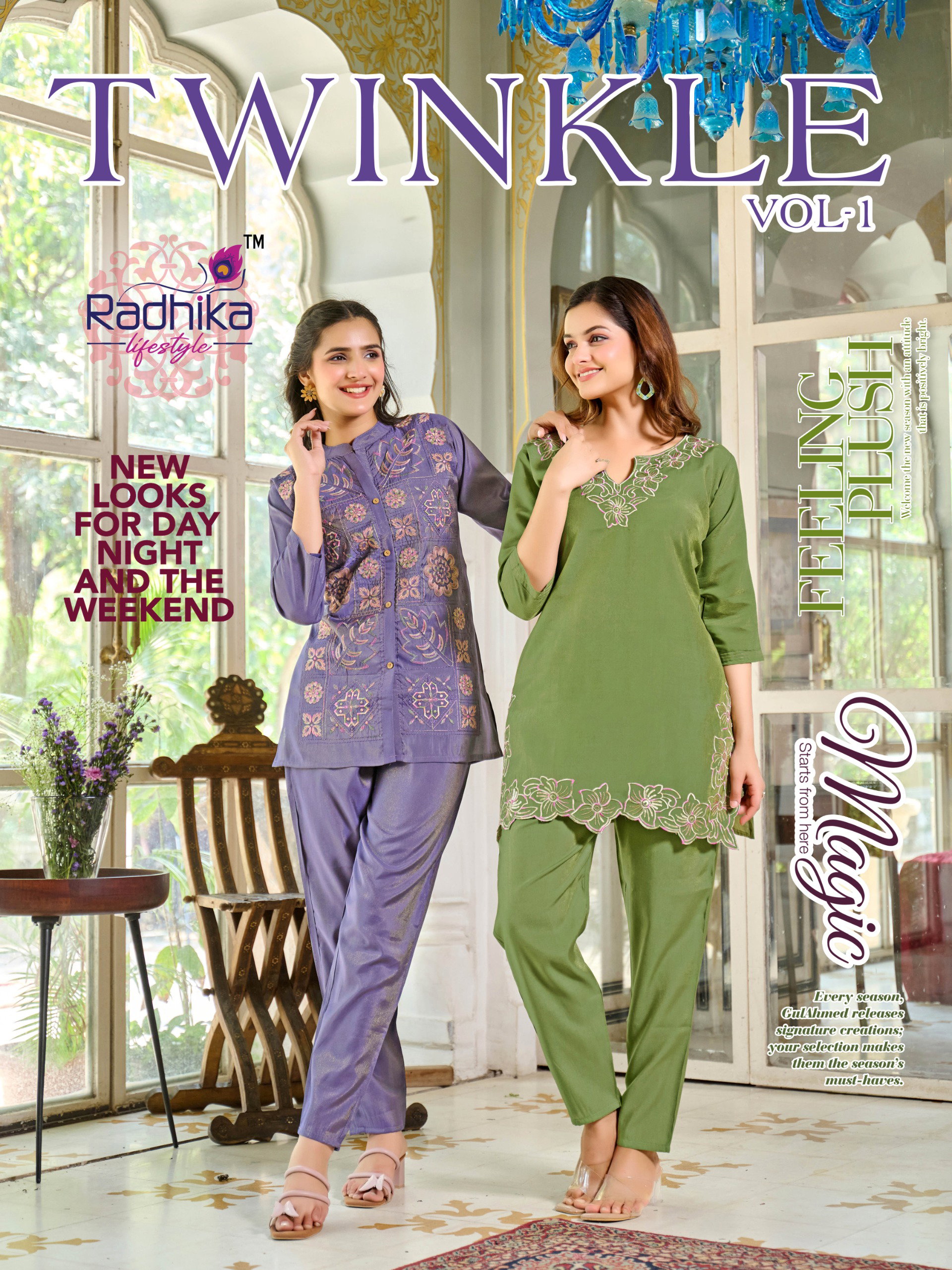 Radhika Twinkle Vol 1 Shimmer With Work Co ord Set