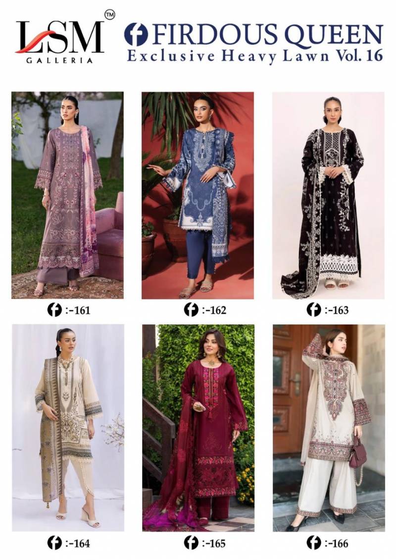 Lsm Firdous Queen Vol 16 Heavy Lawn Cotton Dress Material
