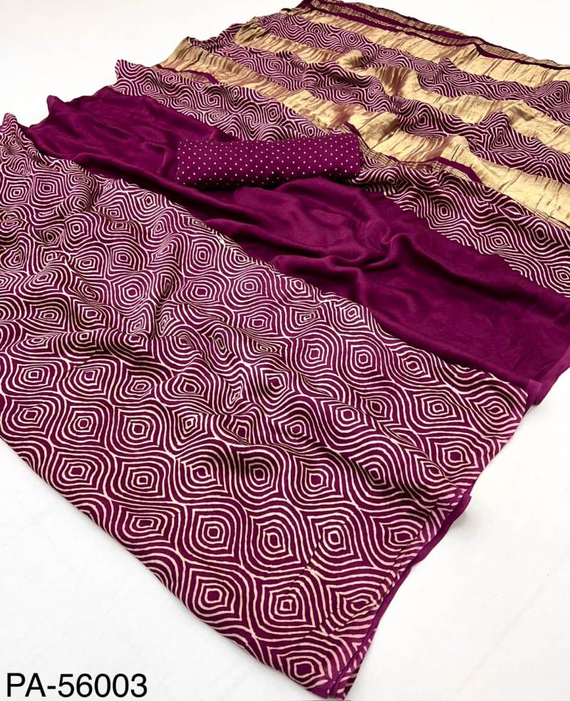 Rajyog Ajrakh Pure Modal Designer Ajrakh Print Saree