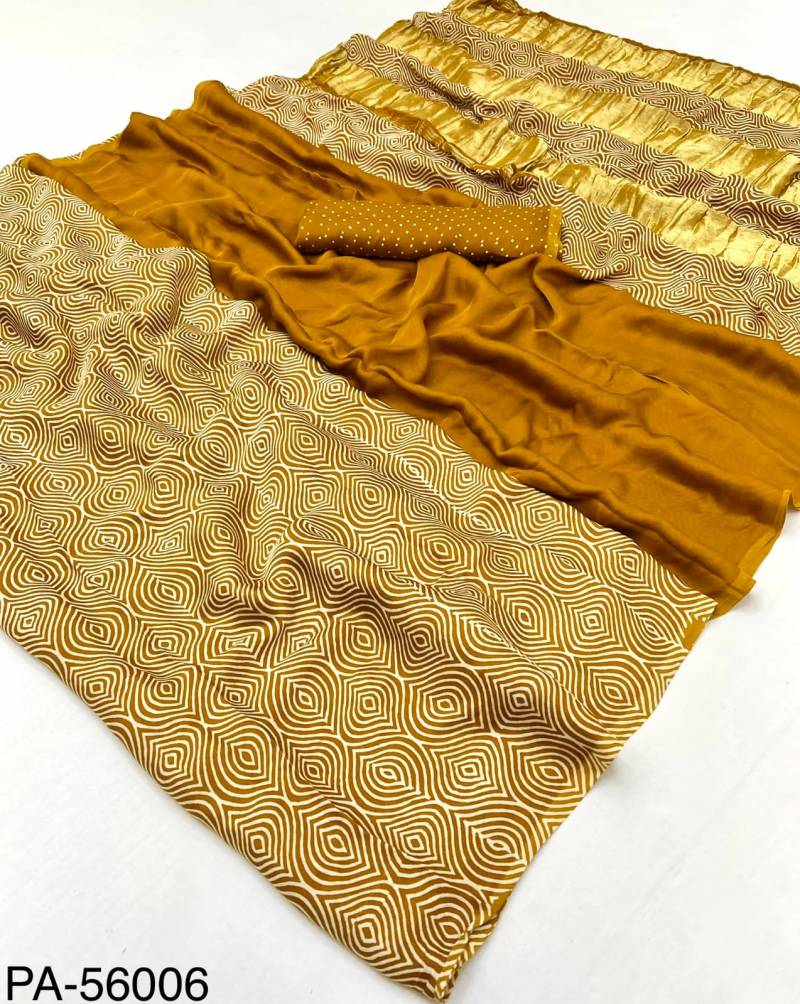 Rajyog Ajrakh Pure Modal Designer Ajrakh Print Saree