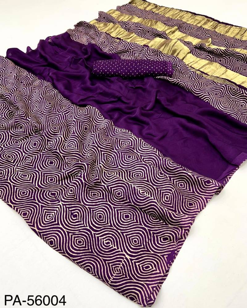 Rajyog Ajrakh Pure Modal Designer Ajrakh Print Saree