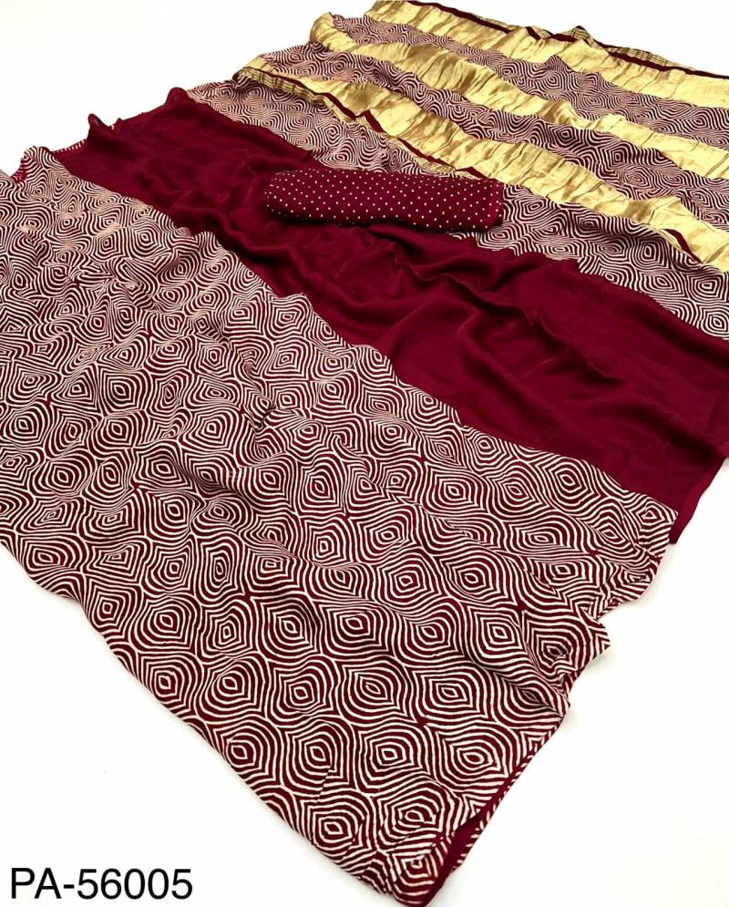 Rajyog Ajrakh Pure Modal Designer Ajrakh Print Saree