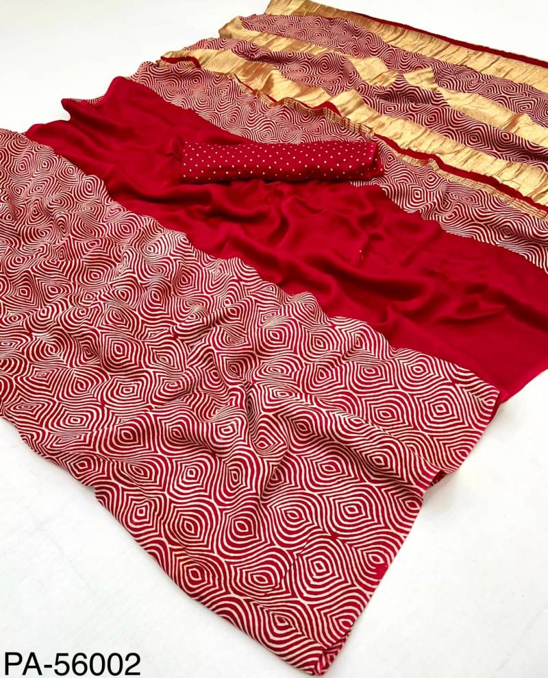 Rajyog Ajrakh Pure Modal Designer Ajrakh Print Saree