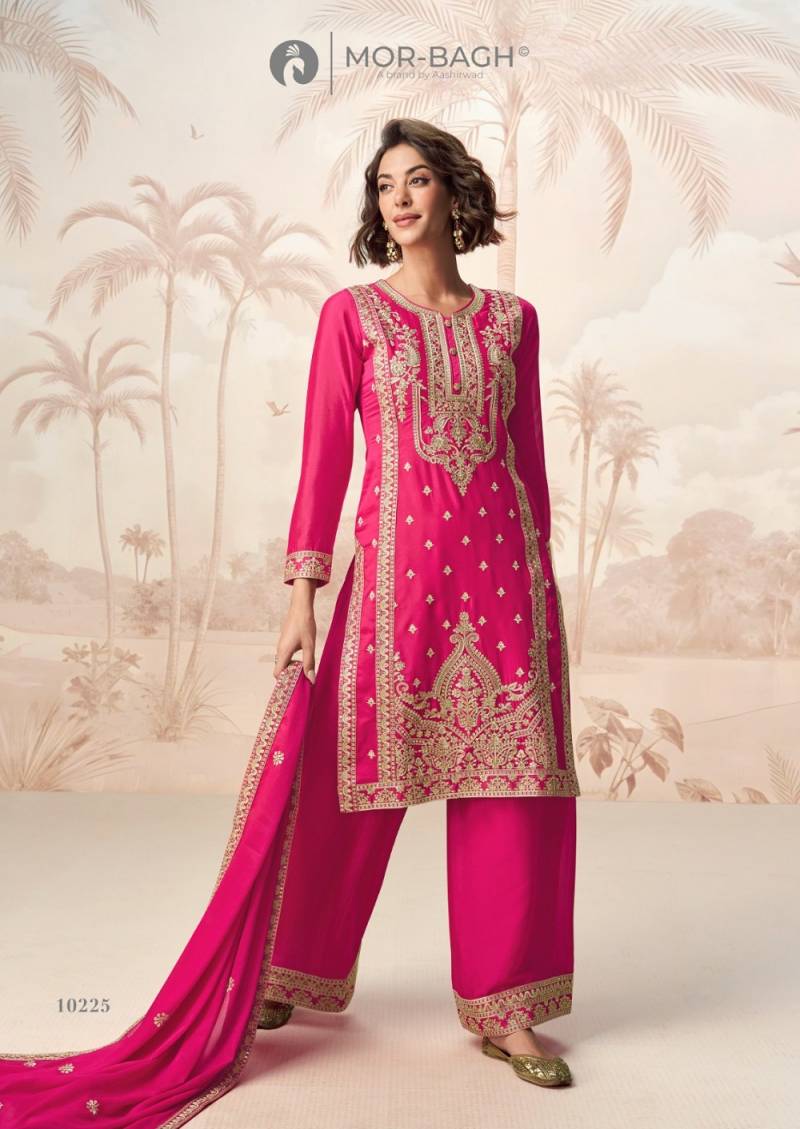 Aashirwad Poorva Chinon Silk Embroidered Salwar Suit
