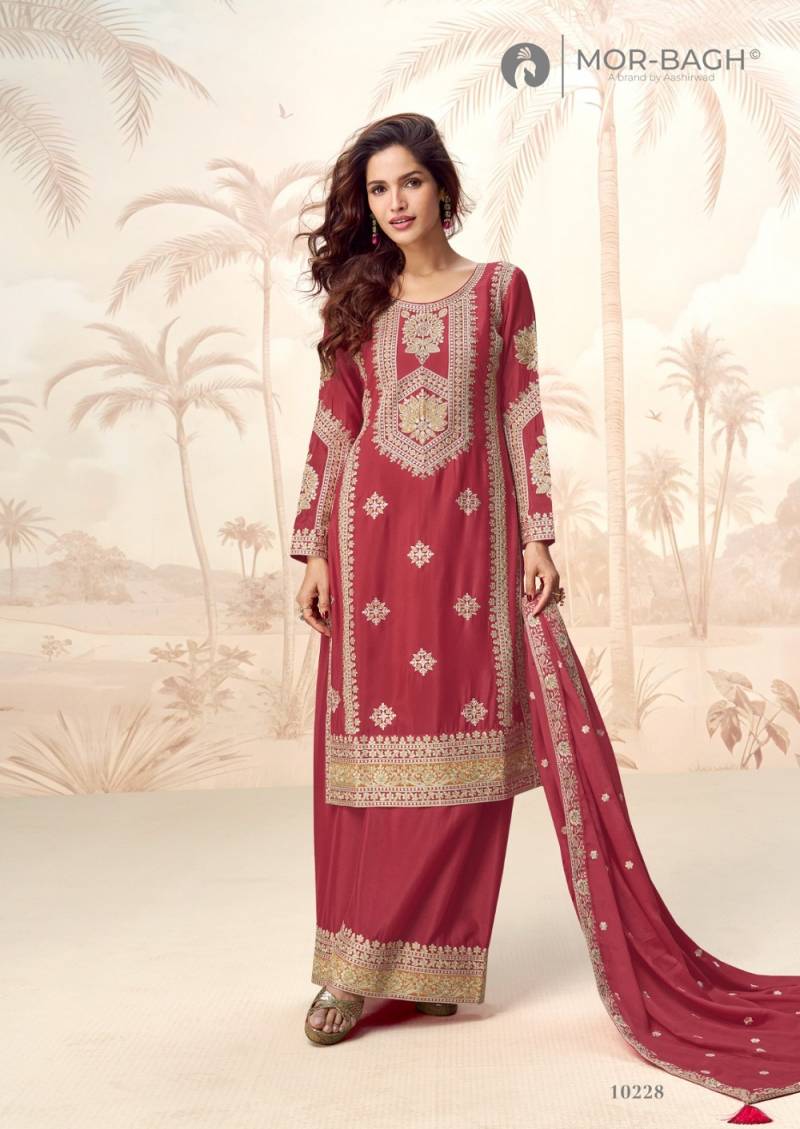 Aashirwad Poorva Chinon Silk Embroidered Salwar Suit