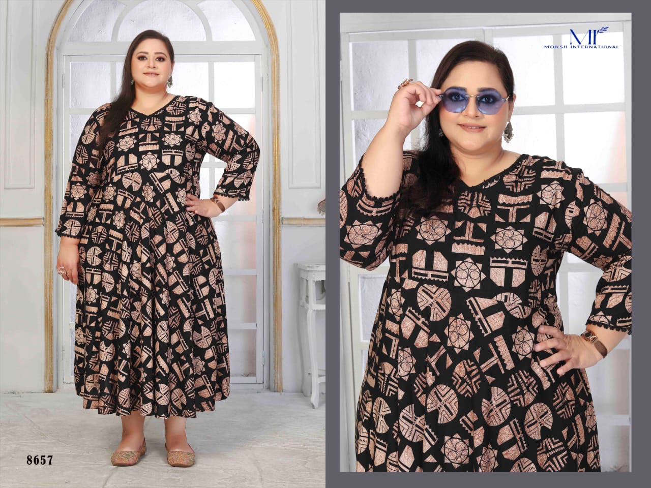 Moksh Plus Size Color Vol 1 Rayon Long Kurti