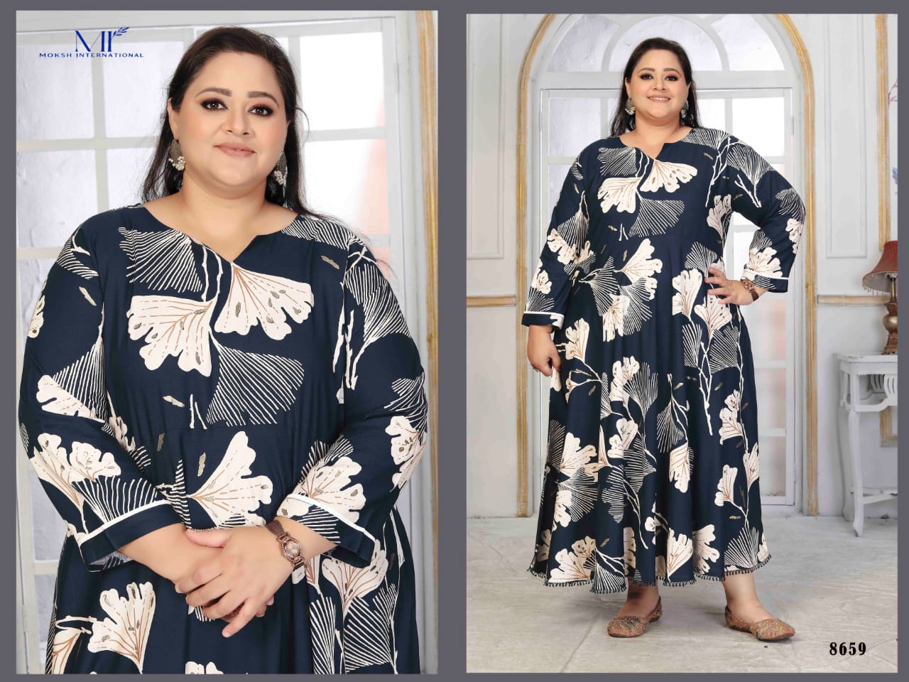 Moksh Plus Size Color Vol 1 Rayon Long Kurti