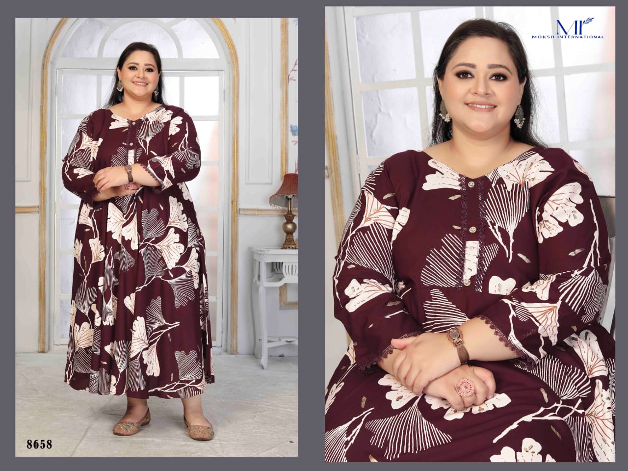 Moksh Plus Size Color Vol 1 Rayon Long Kurti