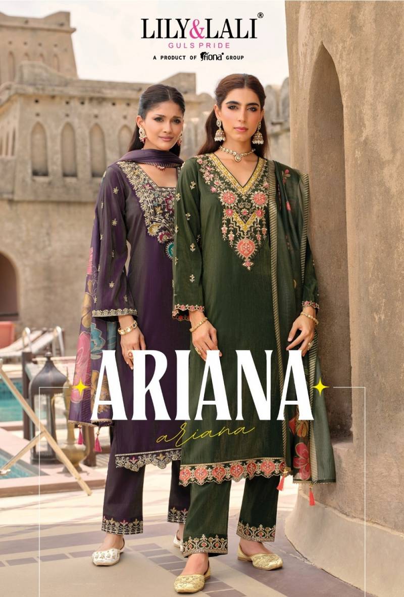 Lily And Lali Ariana Shimmer Silk Kurti Bottom With Dupatta