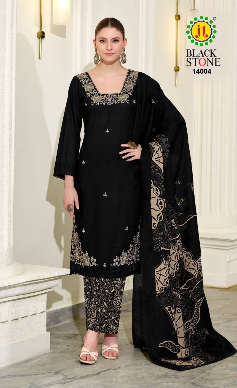 Jt Black Stone Vol 14 Rayon Printed Dress Material Collection