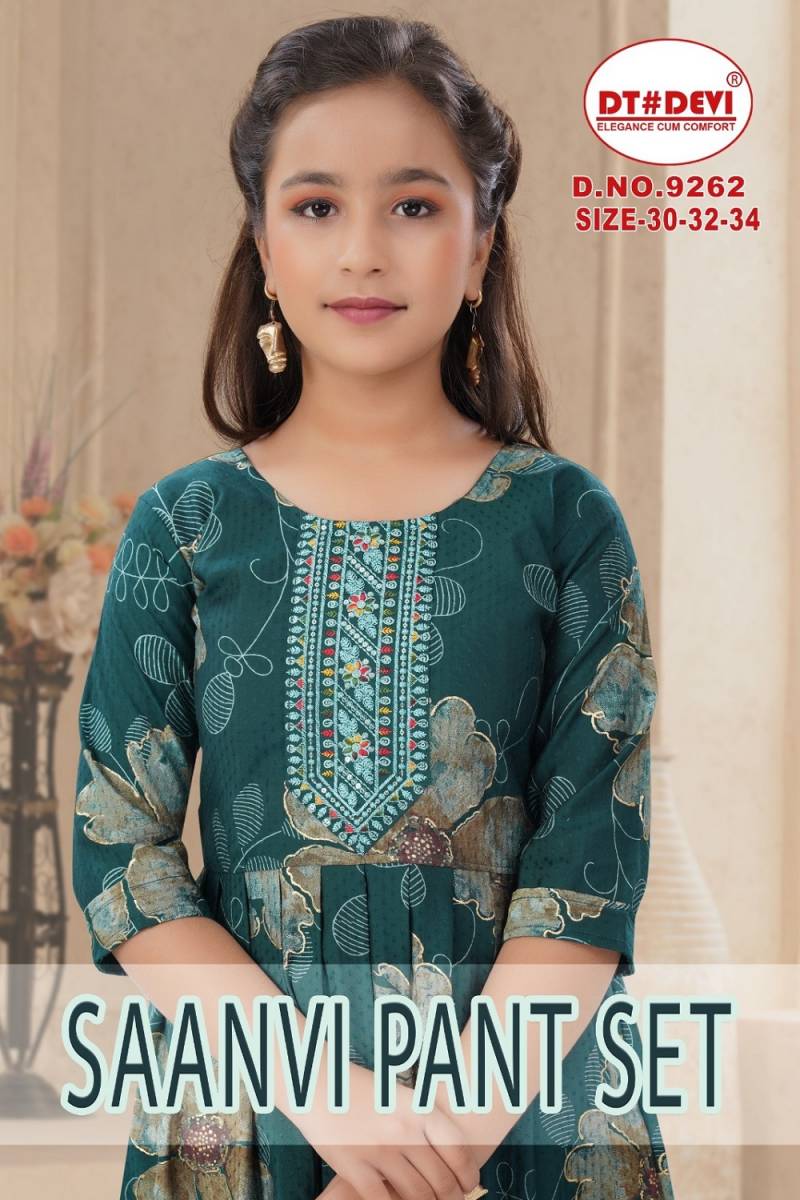 Saanvi Pant Set 9262 Rayon Printed Kids Wear Collection