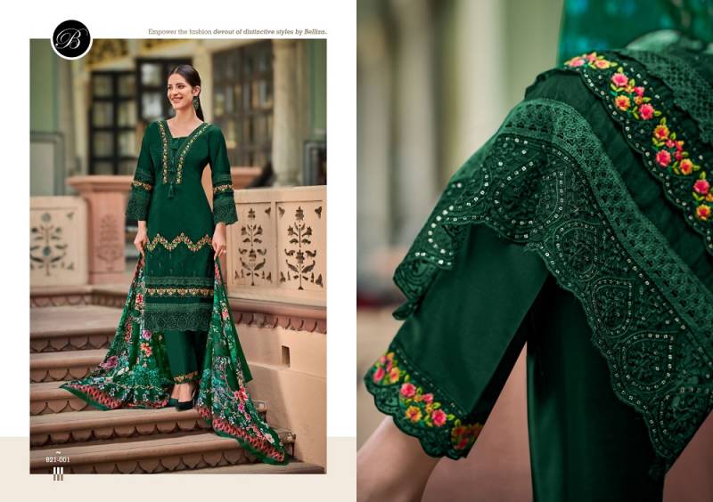 Belliza Hazel Roman Silk Embroidered Dress Material Collection