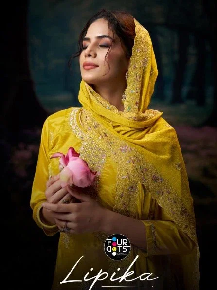 Four Dots Lipika Organza Jharkan Worked Dress Material
