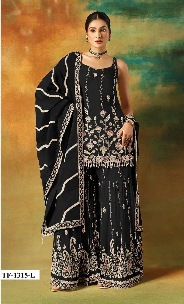 Tf 1315 I To L Designer Georgette Embroidered Suit Collection