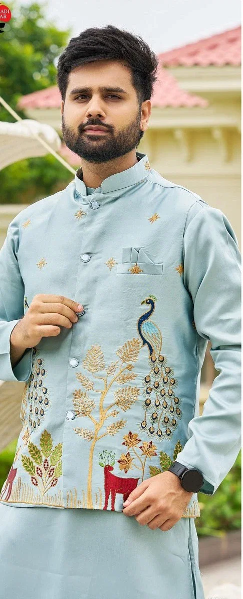 Blue Hills Swagat Vol 2 Mens Wear Kurta Pajama With Jacket