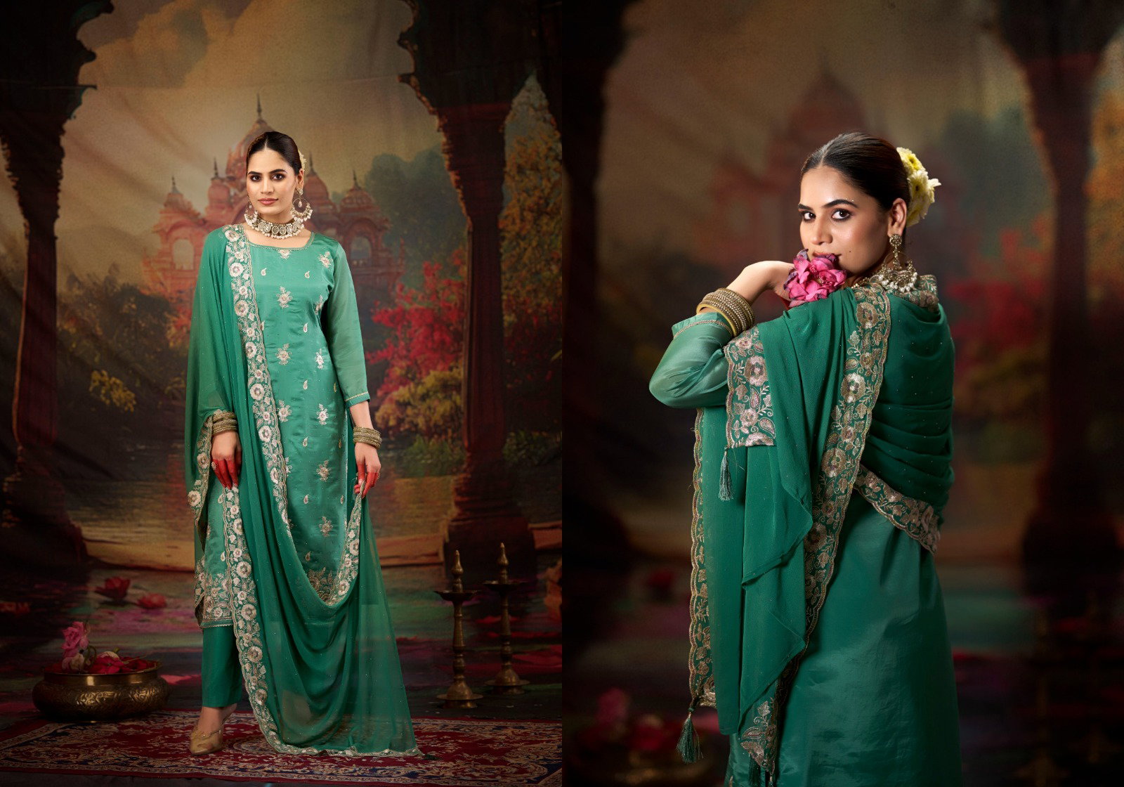 Four Dots Sajani Organza Dress Material