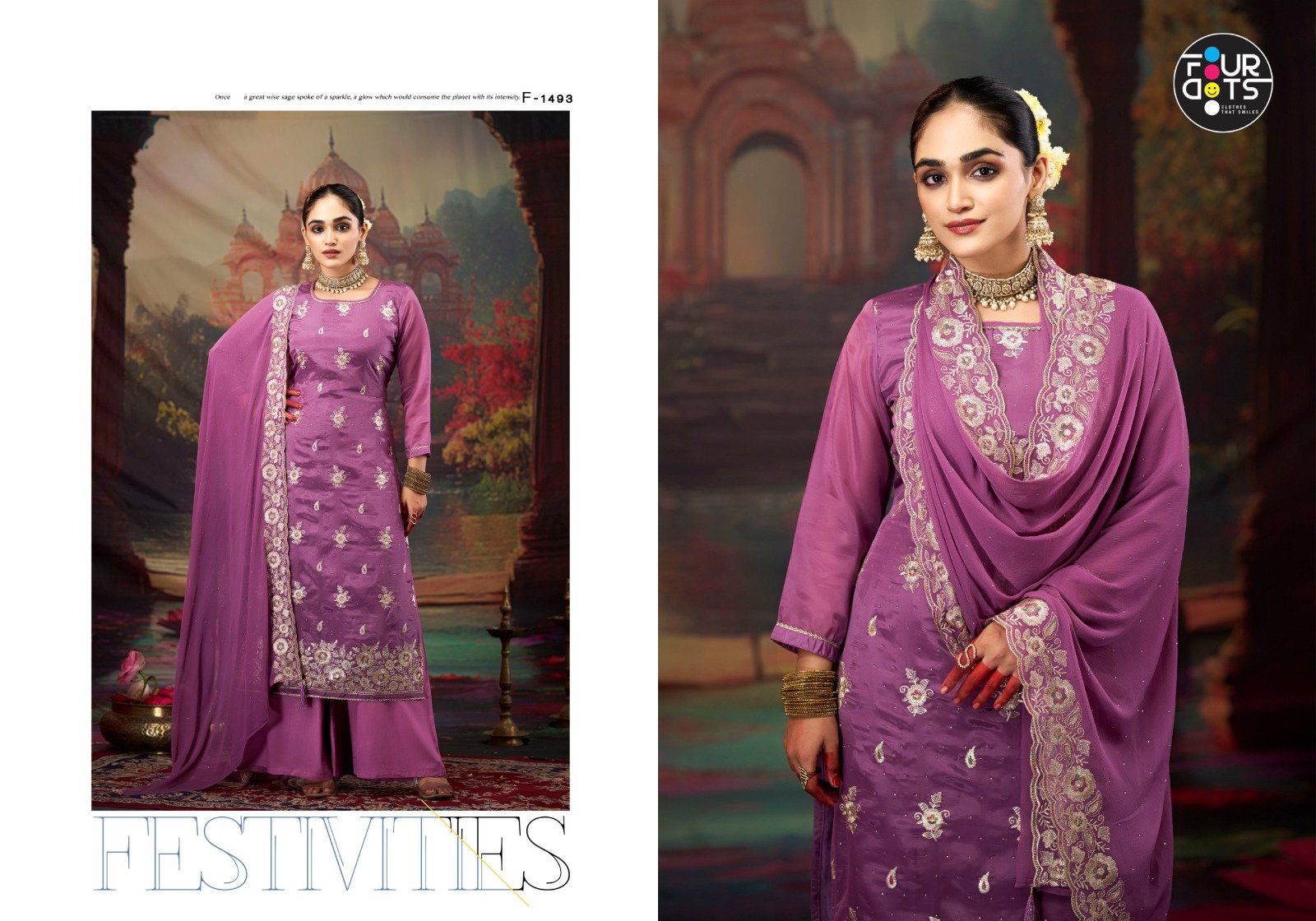 Four Dots Sajani Organza Dress Material