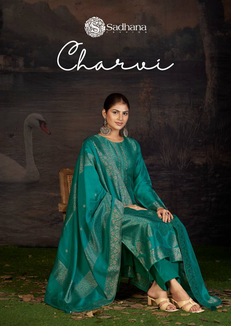 Sadhana Charvi Viscose Woven Silk Jacquard Salwar Suit