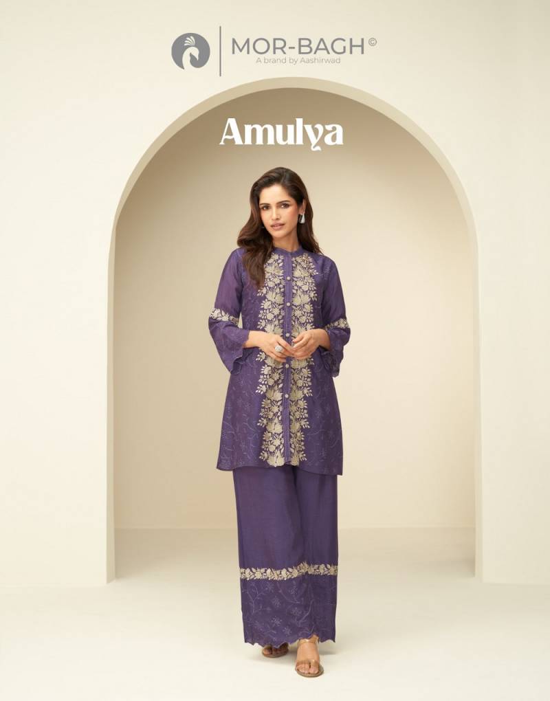 Aashirwad Mor Bagh Amulya Chinon Silk Cord Set Collection