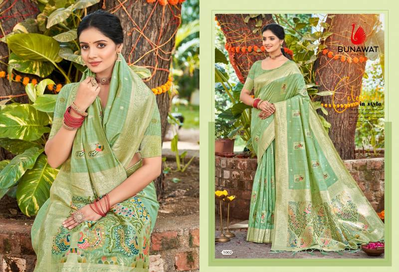 Bunawat Anjali Assam Silk With Meena Designer Saree Collection