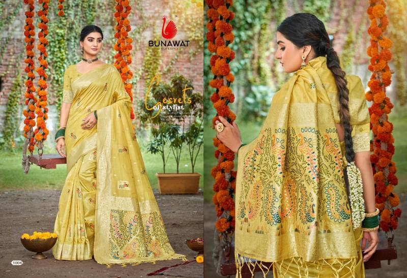 Bunawat Anjali Assam Silk With Meena Designer Saree Collection