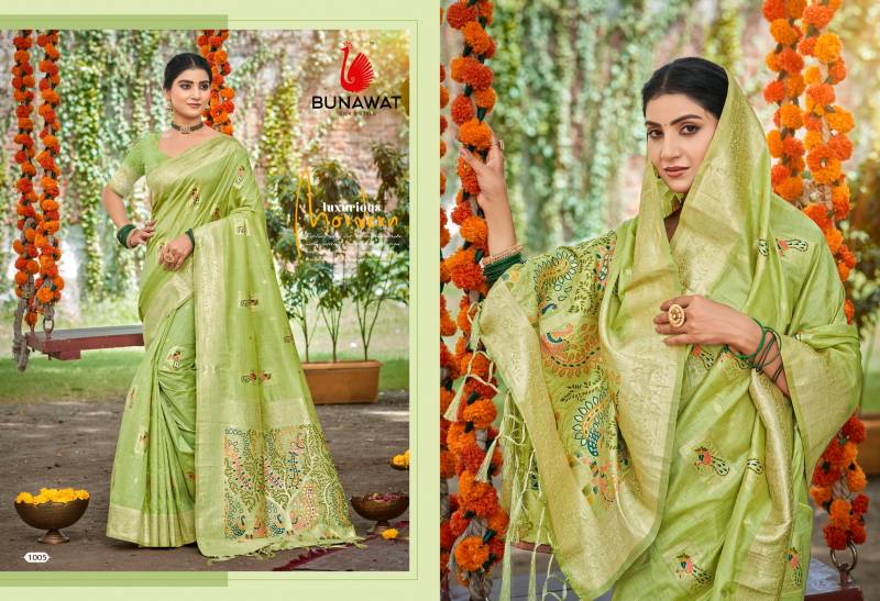 Bunawat Anjali Assam Silk With Meena Designer Saree Collection
