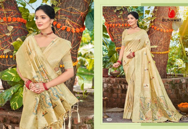 Bunawat Anjali Assam Silk With Meena Designer Saree Collection