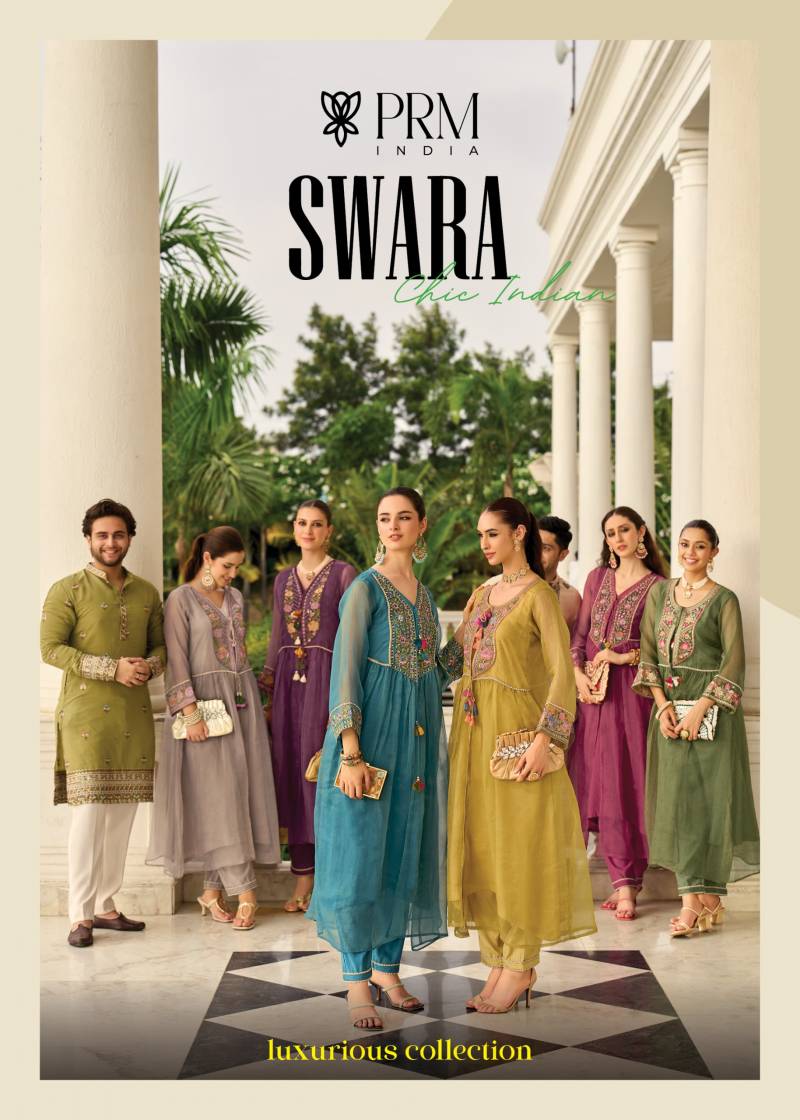 Prm Swara Organza With Embroidery Hand Worked Suit Collection