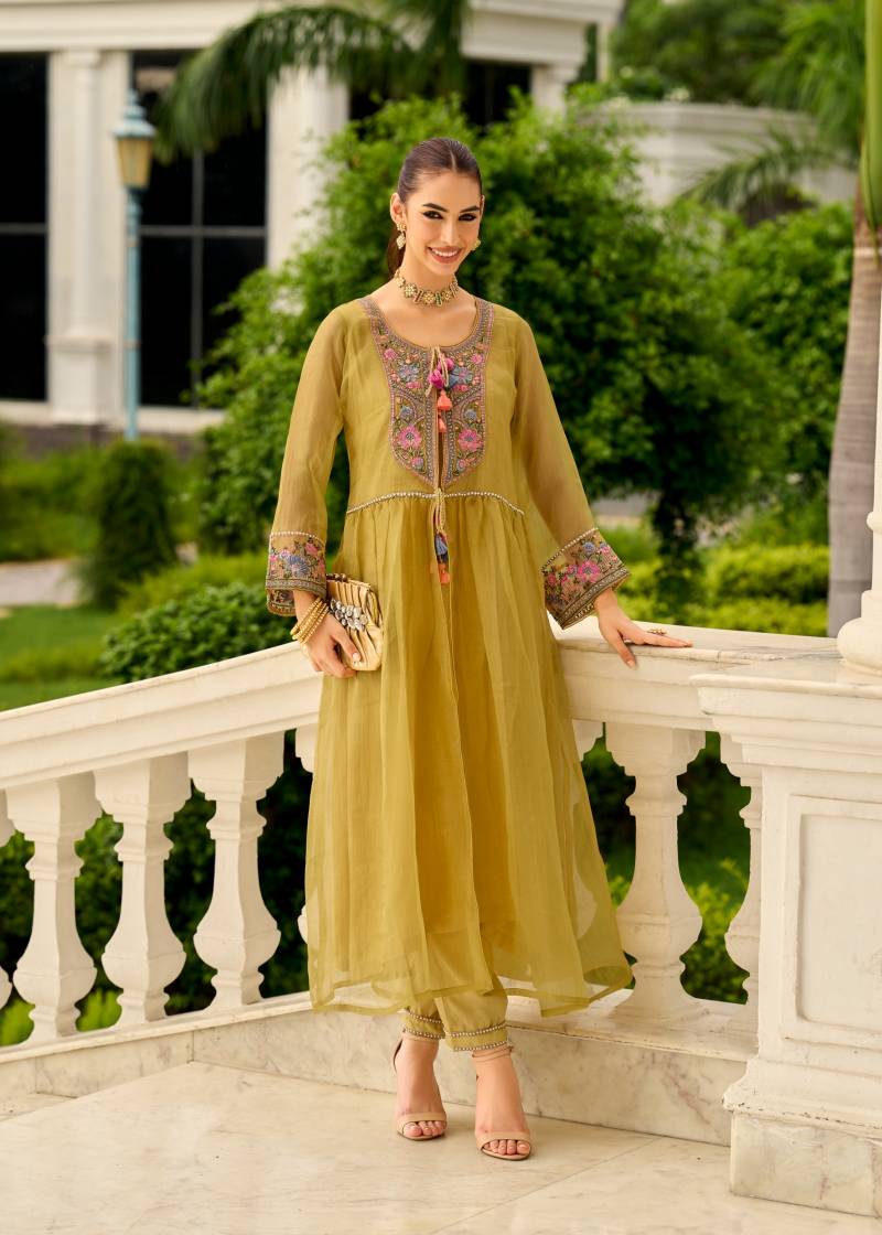 Prm Swara Organza With Embroidery Hand Worked Suit Collection