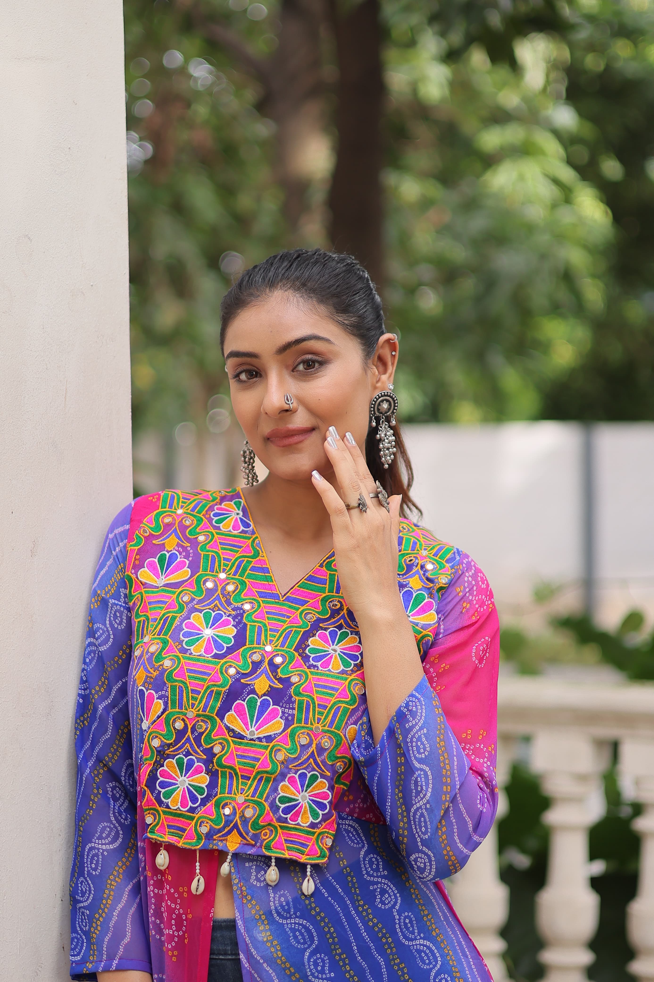 Lekha KA 1197 Faux Georgette Bandhani Printed Kutchi Patchwork Kurti