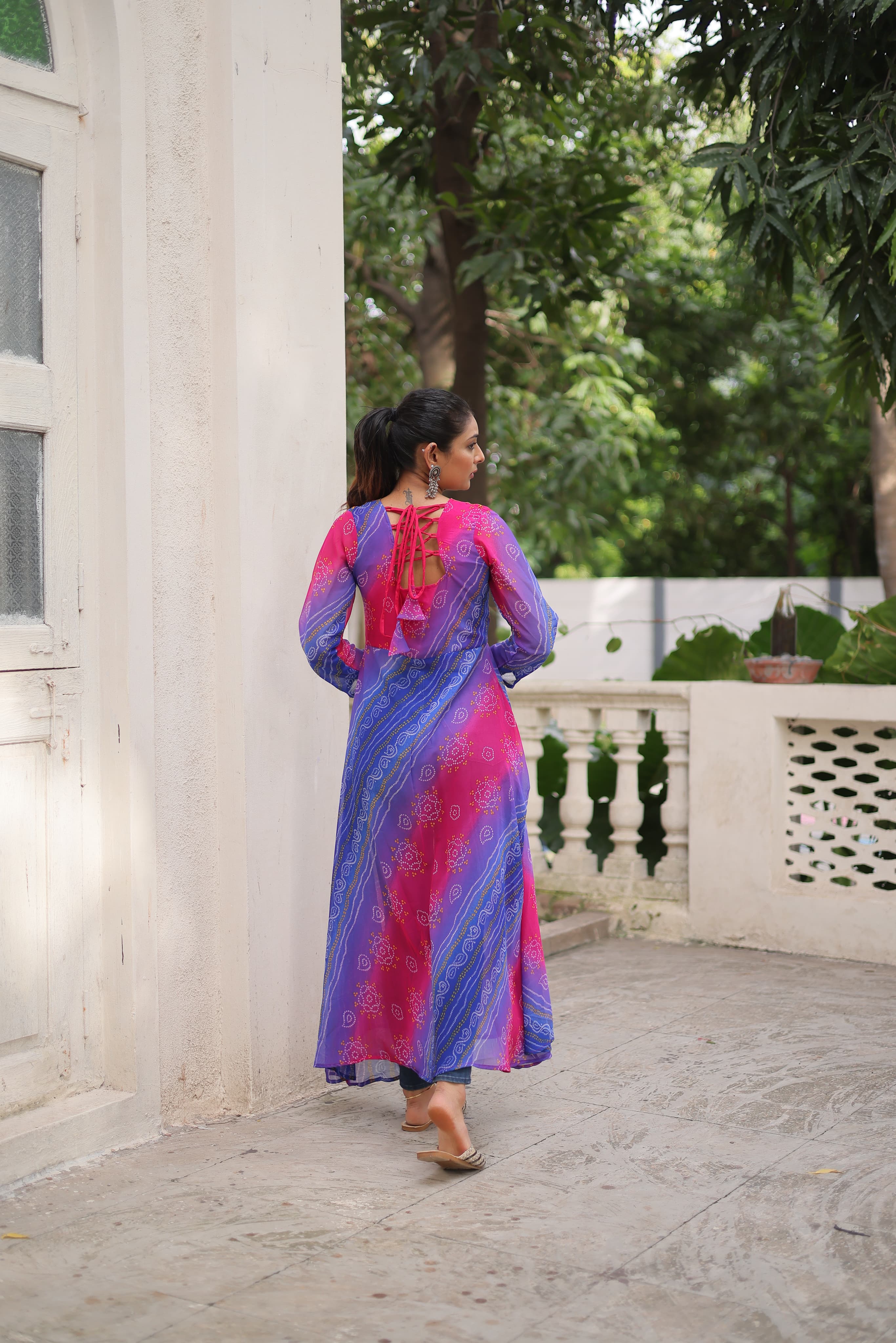 Lekha KA 1197 Faux Georgette Bandhani Printed Kutchi Patchwork Kurti