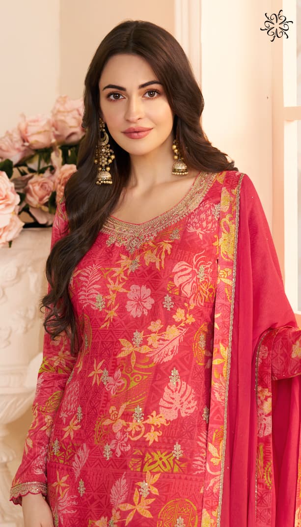 Vinay Kuleesh Roop Embroidery Chinon With Digital Print Suit